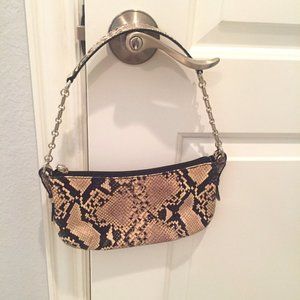 Talbots Snake Print Embossed Shoulder Bag